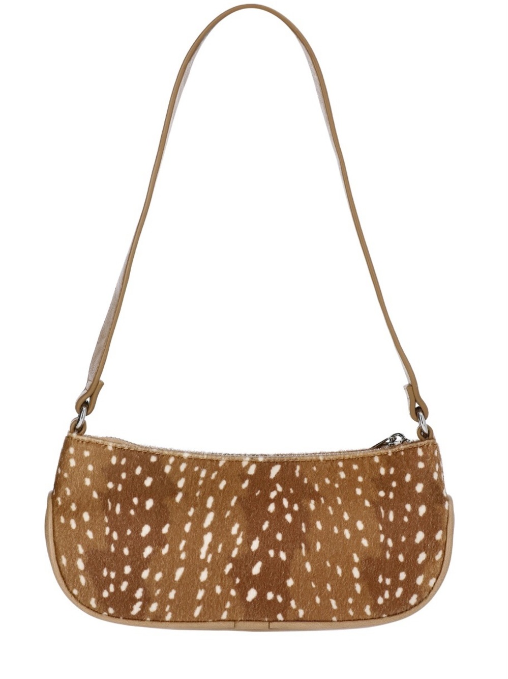 NWT Faux leather Moto Brown Shoulder Bag with zipper